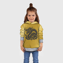 Толстовка-худи детская Дракон на золоте, цвет: 3D-меланж — фото 2