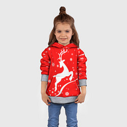 Толстовка-худи детская Christmas deer, цвет: 3D-меланж — фото 2