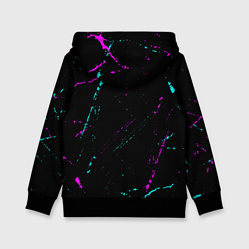 Детская толстовка Мария и неоновый герб России вертикально / 3D-Черный – фото 2