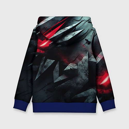Детская толстовка Черная металлическая с красной вставкой / 3D-Синий – фото 2