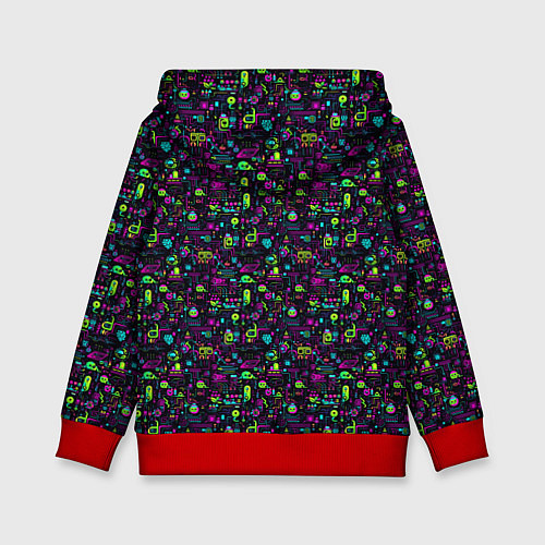 Детская толстовка Принт в стиле киберпанк / 3D-Красный – фото 2
