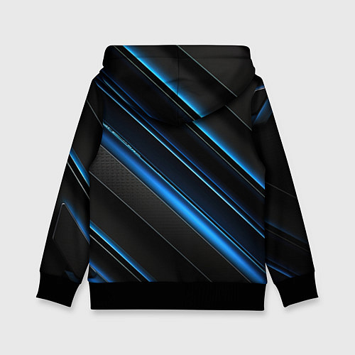 Детская толстовка Синий узор абстракции / 3D-Черный – фото 2