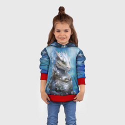 Толстовка-худи детская Зимний дракон, цвет: 3D-красный — фото 2