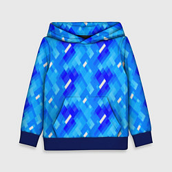 Толстовка-худи детская Синее пиксельное полотно, цвет: 3D-синий