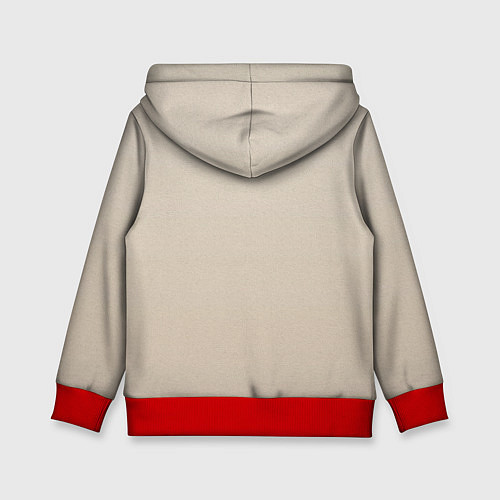 Детская толстовка Новогодняя ель акварелью на холсте / 3D-Красный – фото 2