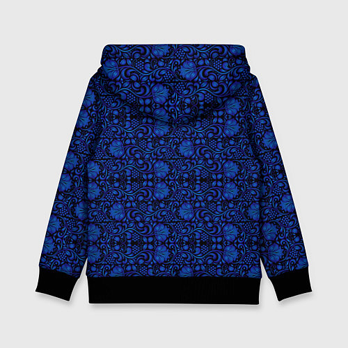 Детская толстовка Гжельская роспись на чёрном фоне / 3D-Черный – фото 2