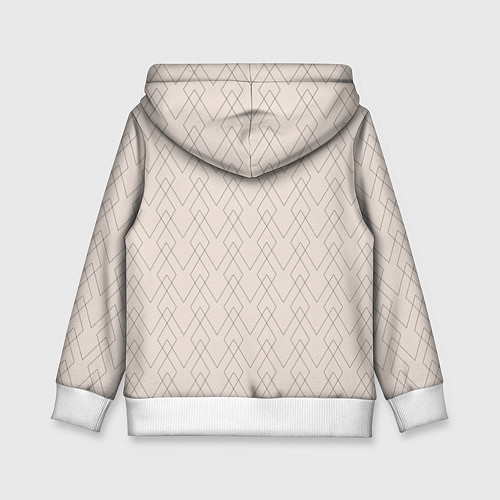 Детская толстовка Бежевый геометричные линии / 3D-Белый – фото 2