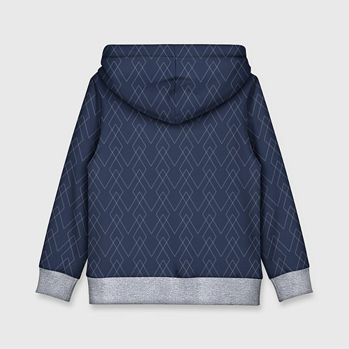 Детская толстовка Серо-синий геометричные линии / 3D-Меланж – фото 2