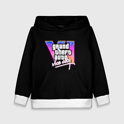 Толстовка-худи детская Gta 6 vice city logo, цвет: 3D-белый