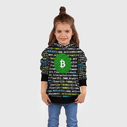 Толстовка-худи детская Bitcoin сатоши, цвет: 3D-черный — фото 2