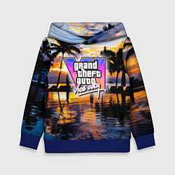 Толстовка-худи детская Grand theft auto 6 vice city, цвет: 3D-синий