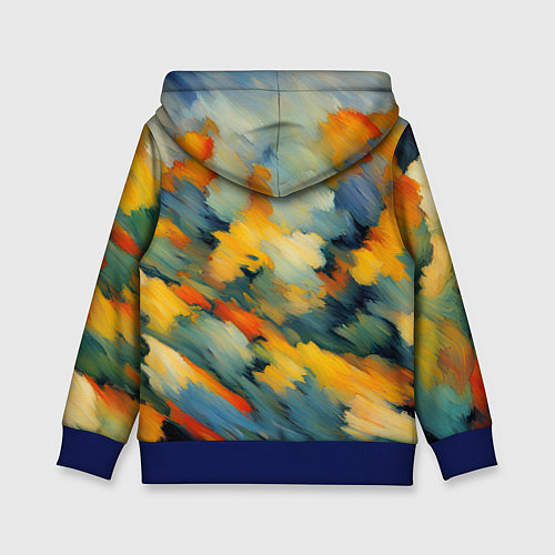 Детская толстовка Жёлтые и синие мазки / 3D-Синий – фото 2