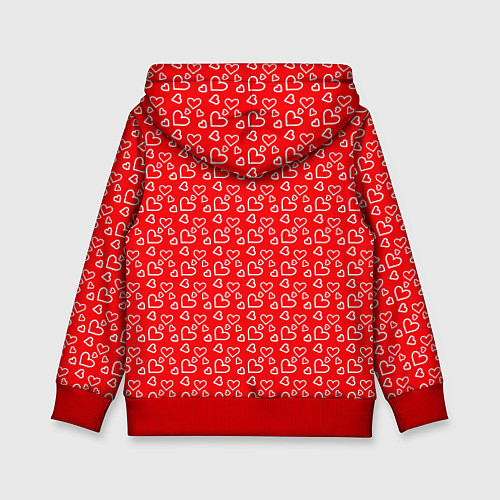 Детская толстовка Паттерн маленькие сердечки розовый / 3D-Красный – фото 2