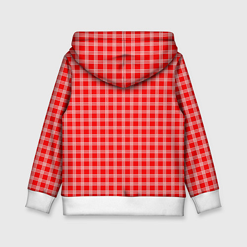 Детская толстовка Красно-белый клетчатый / 3D-Белый – фото 2