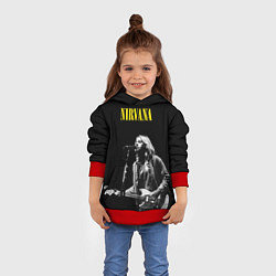 Толстовка-худи детская Группа Nirvana Курт Кобейн, цвет: 3D-красный — фото 2