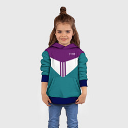 Толстовка-худи детская FIRM темная сирень и бирюза, цвет: 3D-синий — фото 2