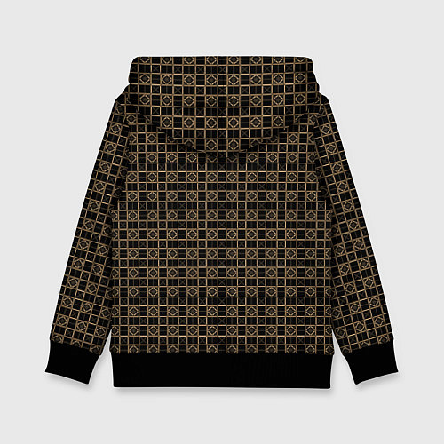 Детская толстовка Тёмно-коричневый паттерн / 3D-Черный – фото 2