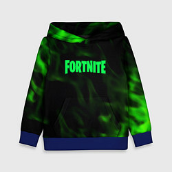 Детская толстовка Fortnite языки пламени зелёный