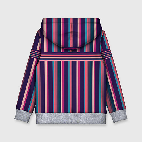 Детская толстовка Вертикальные и горизонтальные полоски: розовые и ф / 3D-Меланж – фото 2