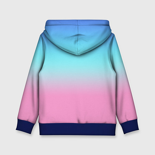 Детская толстовка Синий и голубо-розовый градиент / 3D-Синий – фото 2