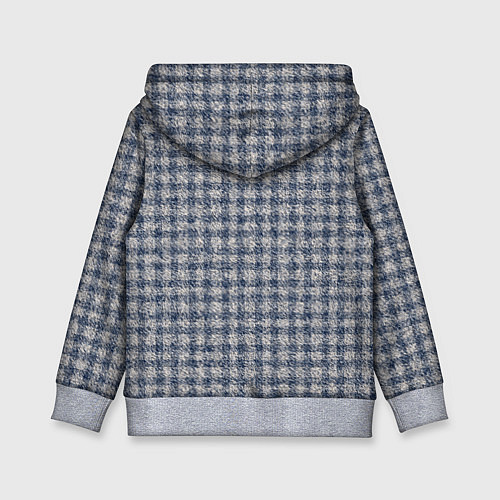 Детская толстовка Клетчатый тёмный серо-синий / 3D-Меланж – фото 2