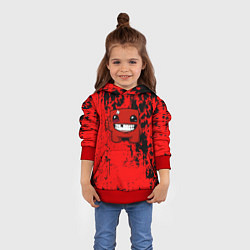 Толстовка-худи детская Super Meat Boy краски, цвет: 3D-красный — фото 2