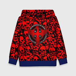 Толстовка-худи детская Thirty Seconds to Mars skull pattern, цвет: 3D-синий