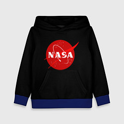 Толстовка-худи детская NASA redlogo space usa, цвет: 3D-синий