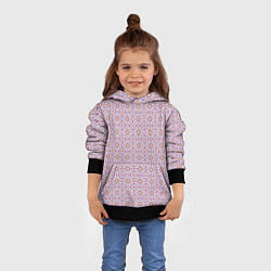 Толстовка-худи детская Геометричный паттерн розовый, цвет: 3D-черный — фото 2