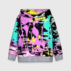Толстовка-худи детская Color expressive abstraction, цвет: 3D-меланж
