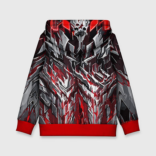 Детская толстовка Острый металл красный / 3D-Красный – фото 2