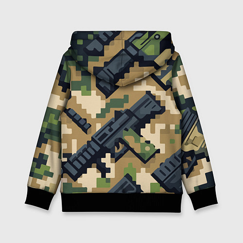 Детская толстовка Counter Strike - pixel military pattern / 3D-Черный – фото 2