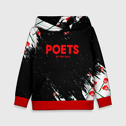 Толстовка-худи детская Poets of the fall розы лого краски, цвет: 3D-красный