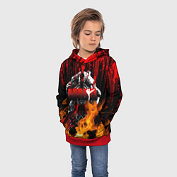 Толстовка-худи детская Спартанец MMA, цвет: 3D-красный — фото 2