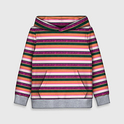 Детская толстовка Полосатый зелёно-оранжевый