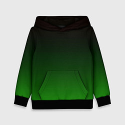 Толстовка-худи детская Чёрно зелёный градиент, цвет: 3D-черный