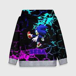 Детская толстовка Sonic sega game неоновая текстура