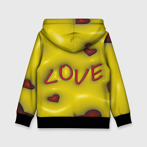 Детская толстовка Love эффект раздувания / 3D-Черный – фото 2