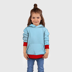 Толстовка-худи детская Голубой градиент стиль мету ком, цвет: 3D-красный — фото 2