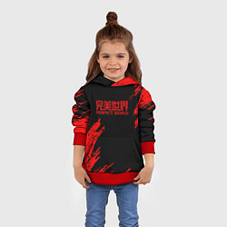 Толстовка-худи детская Perfectworld красные краски, цвет: 3D-красный — фото 2