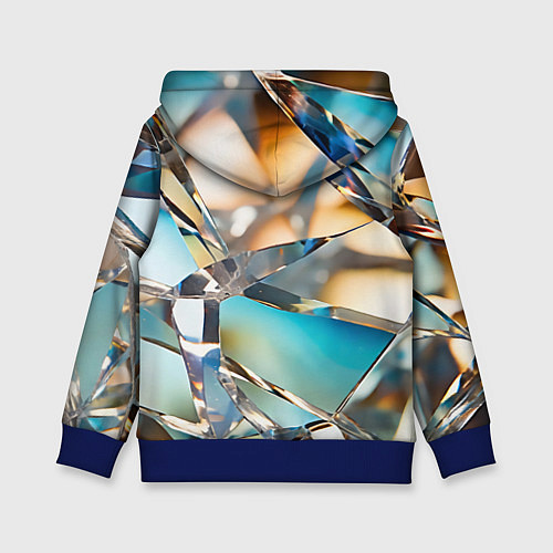 Детская толстовка Грани стеклянного камня / 3D-Синий – фото 2