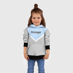Толстовка-худи детская Stronger серо-голубой, цвет: 3D-черный — фото 2
