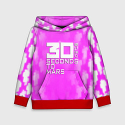 Толстовка-худи детская 30 seconds to mars pink, цвет: 3D-красный