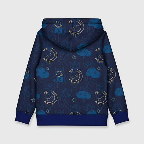 Детская толстовка Ангелы в ночном небе / 3D-Синий – фото 2