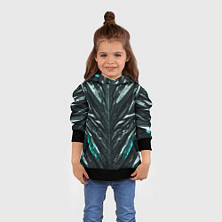 Толстовка-худи детская Зелёная малахитовая броня, цвет: 3D-черный — фото 2