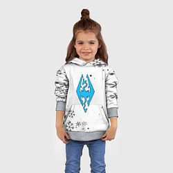 Толстовка-худи детская Skyrim logo winter, цвет: 3D-меланж — фото 2