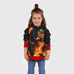 Толстовка-худи детская Феникс ария, цвет: 3D-красный — фото 2