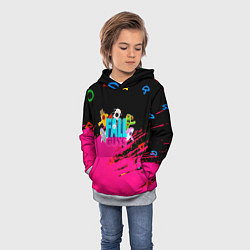 Толстовка-худи детская Fall Guys kids color, цвет: 3D-меланж — фото 2