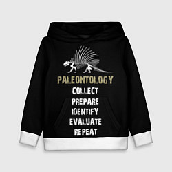 Толстовка-худи детская Paleontology dimetrodon, цвет: 3D-белый