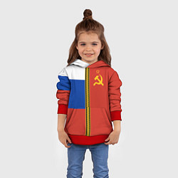 Толстовка-худи детская Россия и СССР, цвет: 3D-красный — фото 2